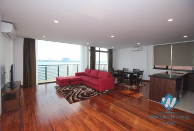 Lake view three bedrooms apartment for rent in Tay Ho, Ha Noi