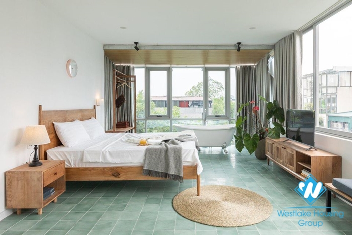 Super large light studio apartment for rent in Hoan Kiem.