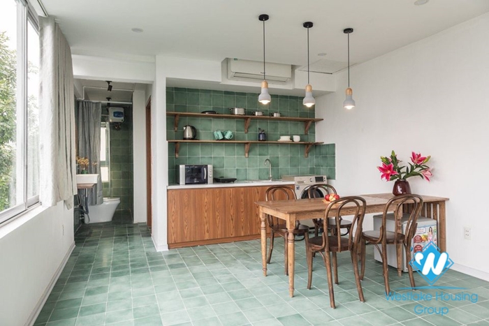 Super large light studio apartment for rent in Hoan Kiem.