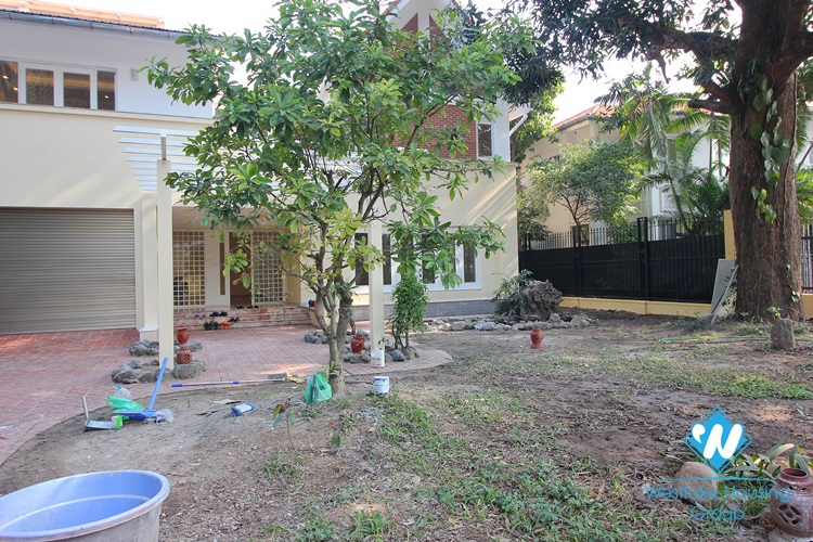An ambassador villa with garden for rent in Ho Tay Villa Compound