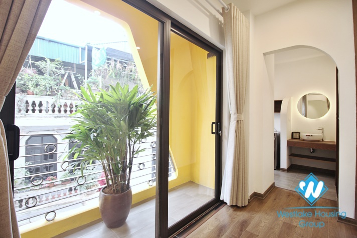 A unique 1 bedroom  duplex apartment with high quality furniture for rent in Tay Ho
