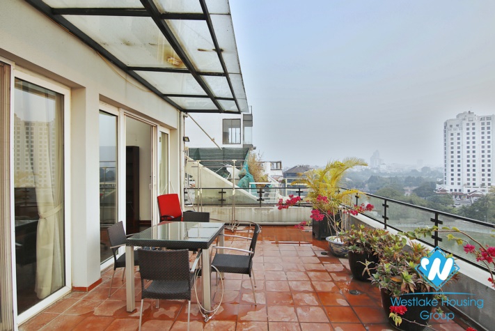 Fabulous lake view duplex apartment for rent in West lake area, Tay Ho, Hanoi, Vietnam
