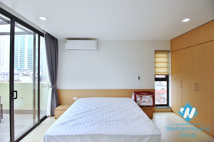 Renovated studio with huge balcony for rent in Xuan Dieu, Tay Ho