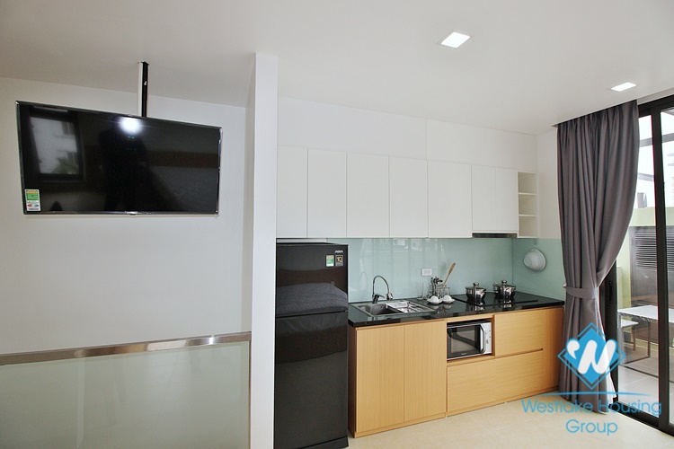 Renovated studio with huge balcony for rent in Xuan Dieu, Tay Ho