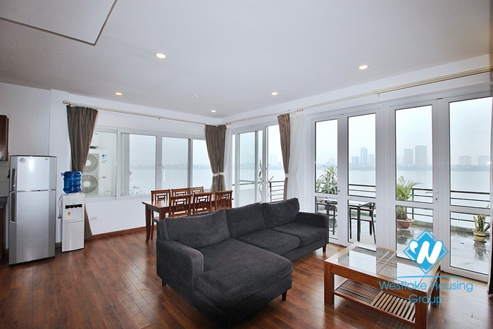 Large 2 bedroom lake view apartment available for rent in Tay Ho district, Hanoi
