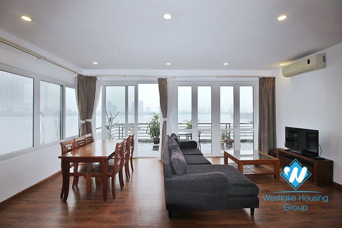 Large 2 bedroom lake view apartment available for rent in Tay Ho district, Hanoi