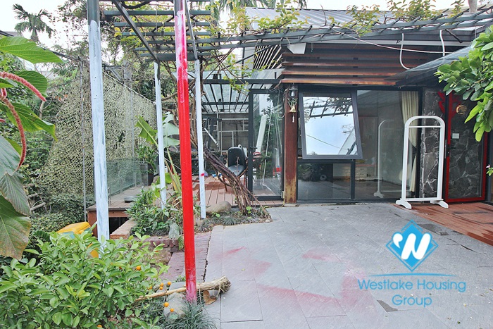 Ancient architecture villa with huge garden for rent in Tay Ho District