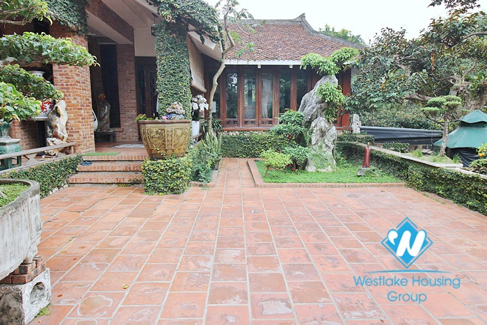 Ancient architecture villa with huge garden for rent in Tay Ho District