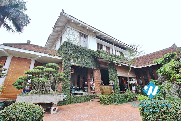 Ancient architecture villa with huge garden for rent in Tay Ho District