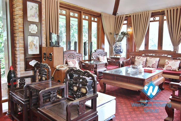 Ancient architecture villa with huge garden for rent in Tay Ho District