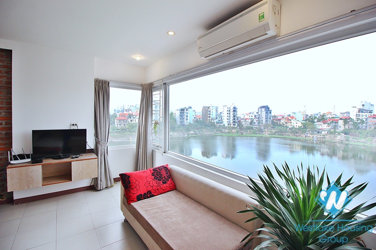 Lake view 02 bedrooms apartment in Au Co st, Tay Ho, Hanoi 
