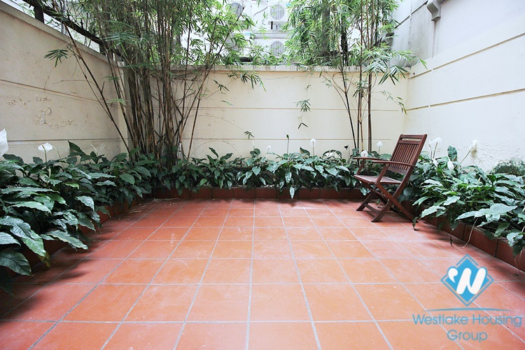 Serviced apartment with backyard for rent in Xuan Dieu street, Tay Ho