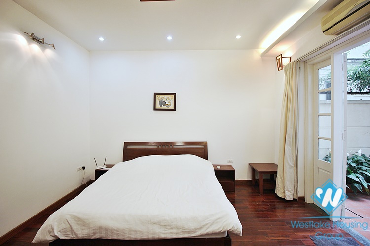 Serviced apartment with backyard for rent in Xuan Dieu street, Tay Ho