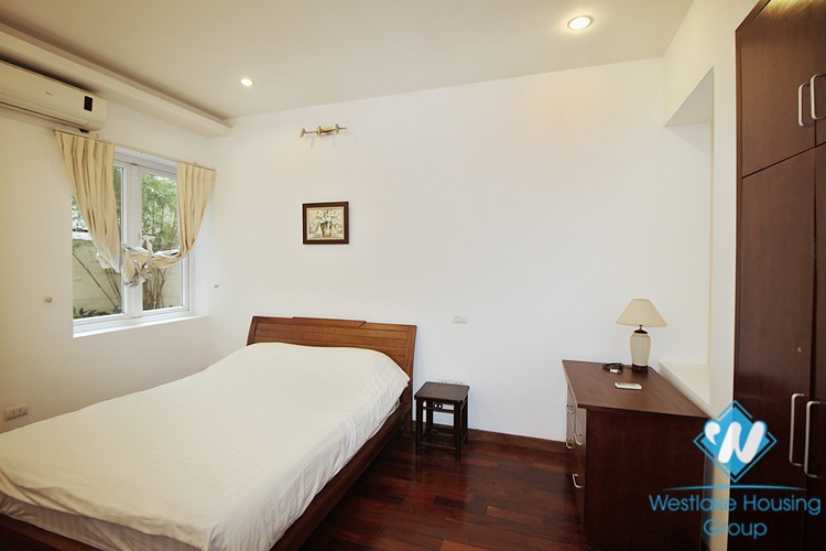 Serviced apartment with backyard for rent in Xuan Dieu street, Tay Ho