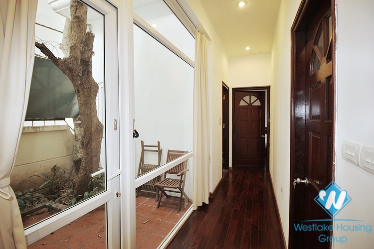Serviced apartment with backyard for rent in Xuan Dieu street, Tay Ho