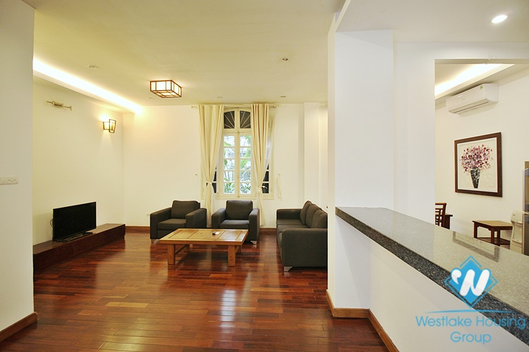 Serviced apartment with backyard for rent in Xuan Dieu street, Tay Ho