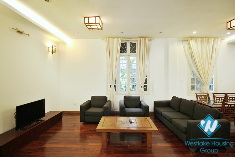 Serviced apartment with backyard for rent in Xuan Dieu street, Tay Ho