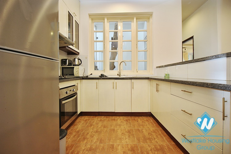 Serviced apartment with backyard for rent in Xuan Dieu street, Tay Ho