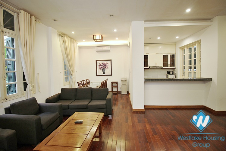 Serviced apartment with backyard for rent in Xuan Dieu street, Tay Ho