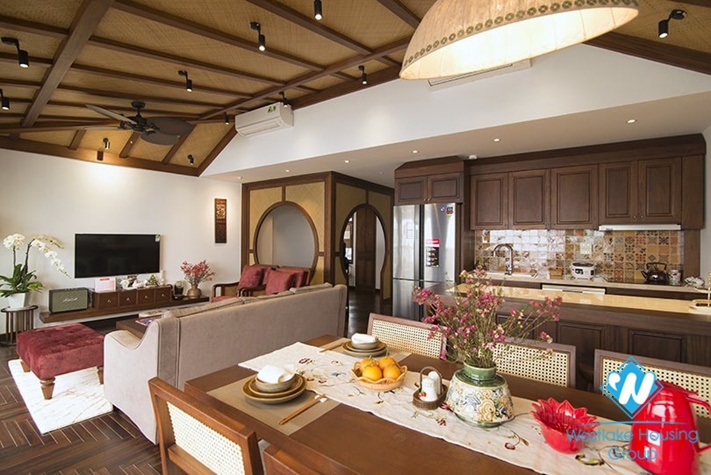 The top floor with breaking  view  apartment in Yen Phu village for lease.