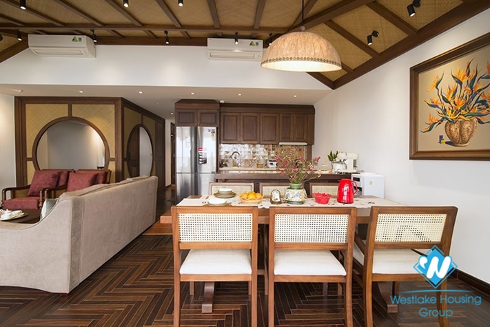 The top floor with breaking  view  apartment in Yen Phu village for lease.