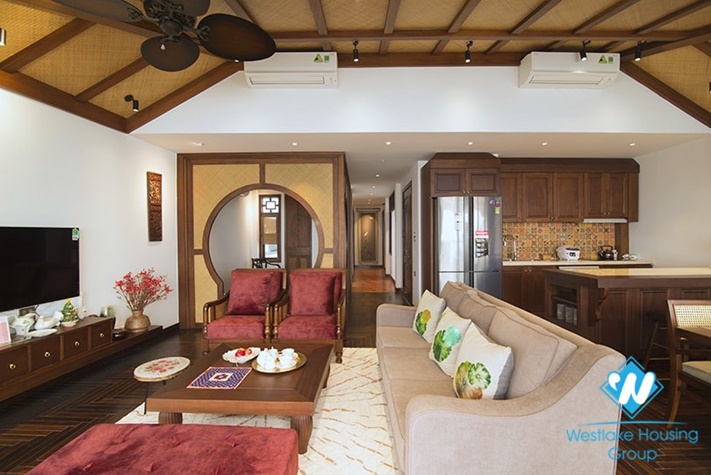 The top floor with breaking  view  apartment in Yen Phu village for lease.