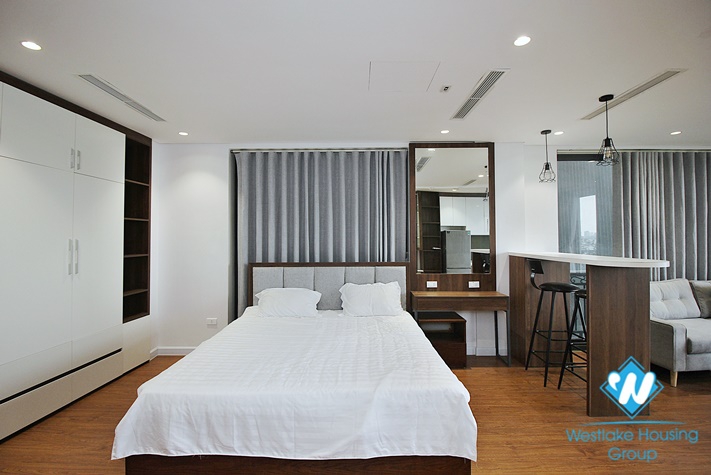 Lake -view with lovely balcony studio for rent on Nhat Chieu