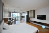 Lake -view with lovely balcony studio for rent on Nhat Chieu
