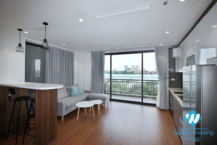 Lake -view with lovely balcony studio for rent on Nhat Chieu