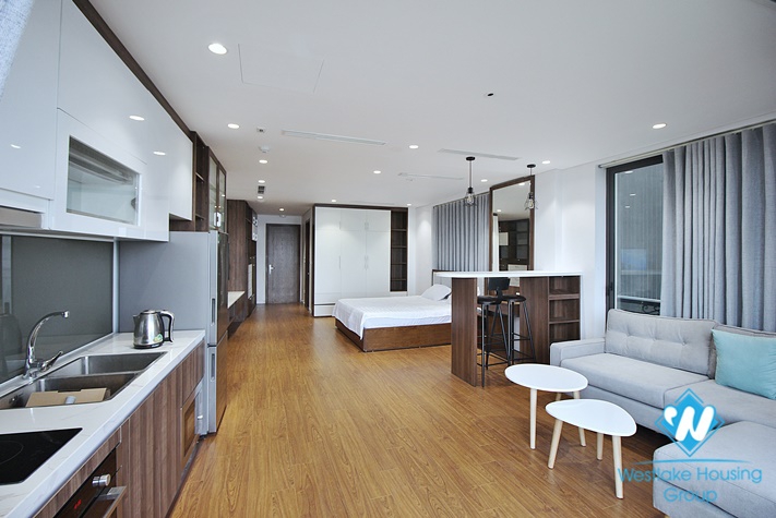 Lake -view with lovely balcony studio for rent on Nhat Chieu