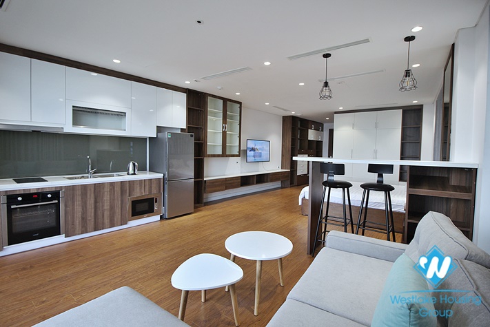 Lake -view with lovely balcony studio for rent on Nhat Chieu