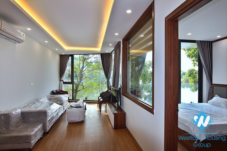 Lake view one bedroom apartment for rent in Yen Hoa street, Tay Ho