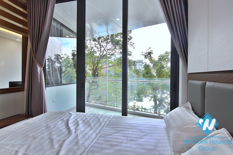 Lake view one bedroom apartment for rent in Yen Hoa street, Tay Ho