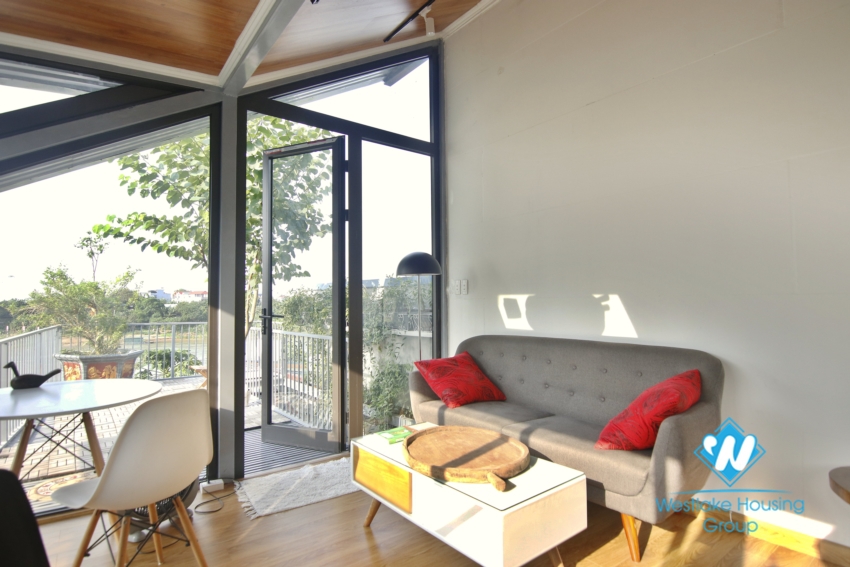 Riverside garden house for rent in Ngoc Thuy Long Bien