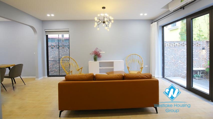 House for rent with four bedrooms and yard around the house in An Duong Vuong, Tay Ho