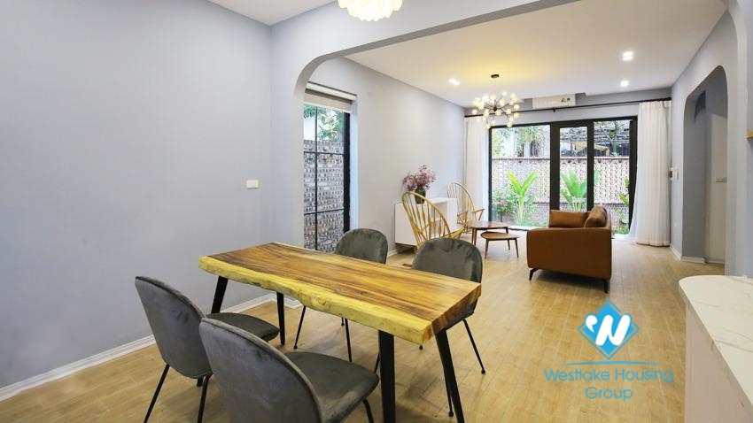 House for rent with four bedrooms and yard around the house in An Duong Vuong, Tay Ho