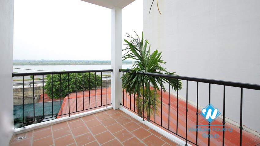 House for rent with four bedrooms and yard around the house in An Duong Vuong, Tay Ho