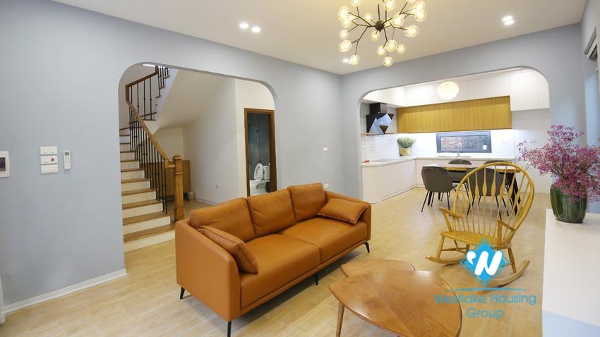 House for rent with four bedrooms and yard around the house in An Duong Vuong, Tay Ho