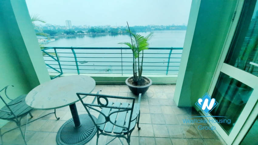 2 bedroom duplex apartment with lake view good location for rent in Tay Ho.
