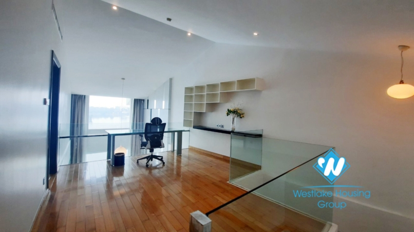 2 bedroom duplex apartment with lake view good location for rent in Tay Ho.