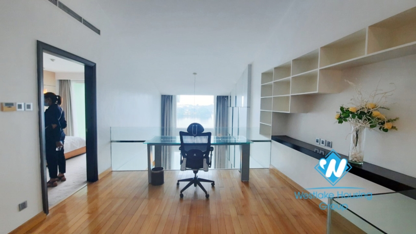 2 bedroom duplex apartment with lake view good location for rent in Tay Ho.
