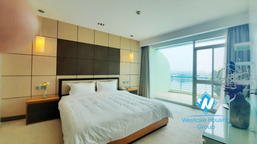 2 bedroom duplex apartment with lake view good location for rent in Tay Ho.