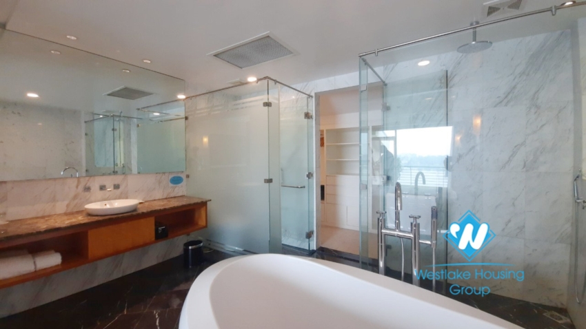 2 bedroom duplex apartment with lake view good location for rent in Tay Ho.