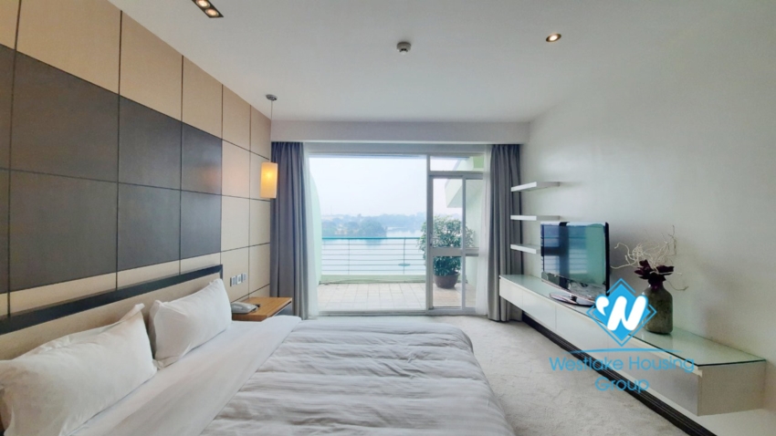 2 bedroom duplex apartment with lake view good location for rent in Tay Ho.