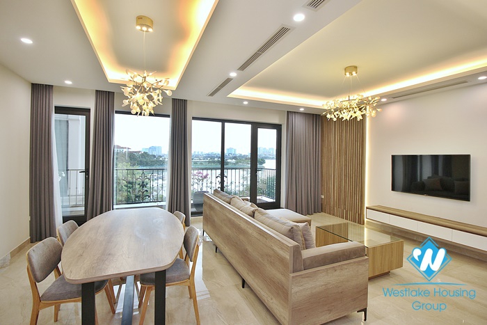 Lake view and new three bedrooms apartment for rent in To Ngoc Van, Tay Ho