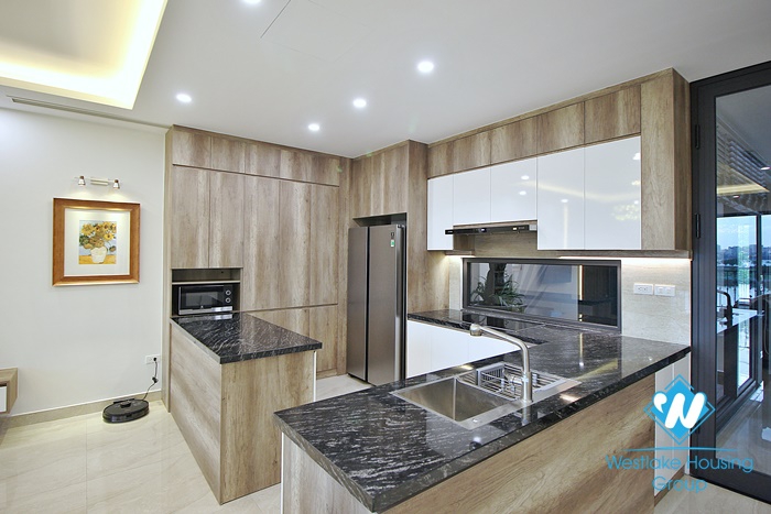 Lake view and new three bedrooms apartment for rent in To Ngoc Van, Tay Ho