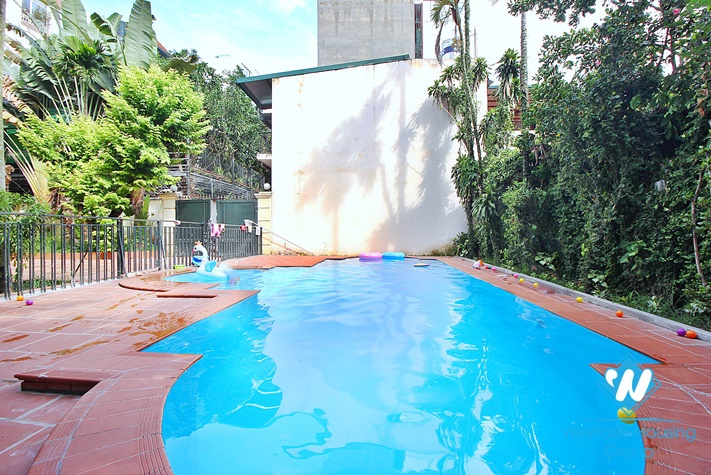 Charming villa for rent in Tay Ho with swimming pool and large garden yard