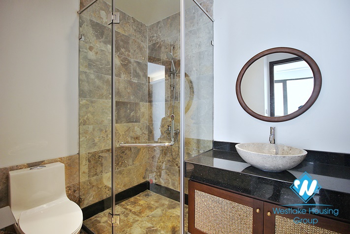 Large three-bedroom apartment with lake view for rent in Tay Ho.