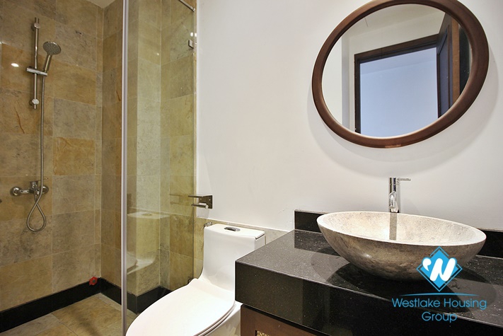 Large three-bedroom apartment with lake view for rent in Tay Ho.