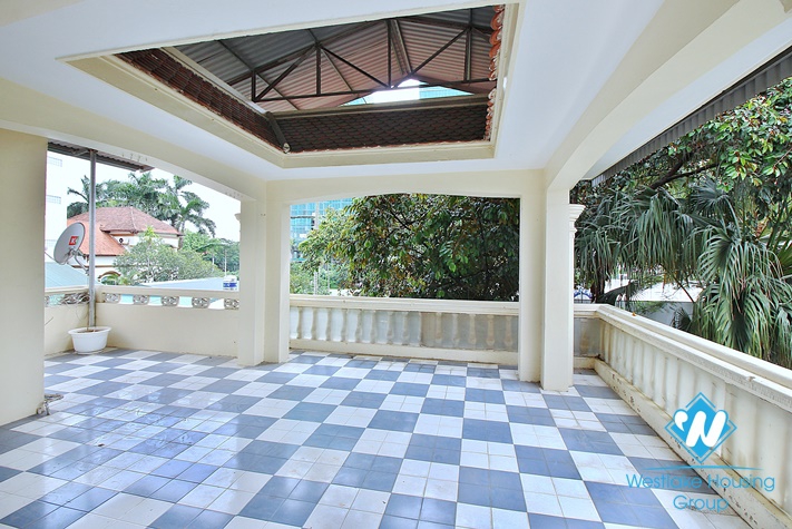 Charming villa for rent in Tay Ho with swimming pool and large garden yard